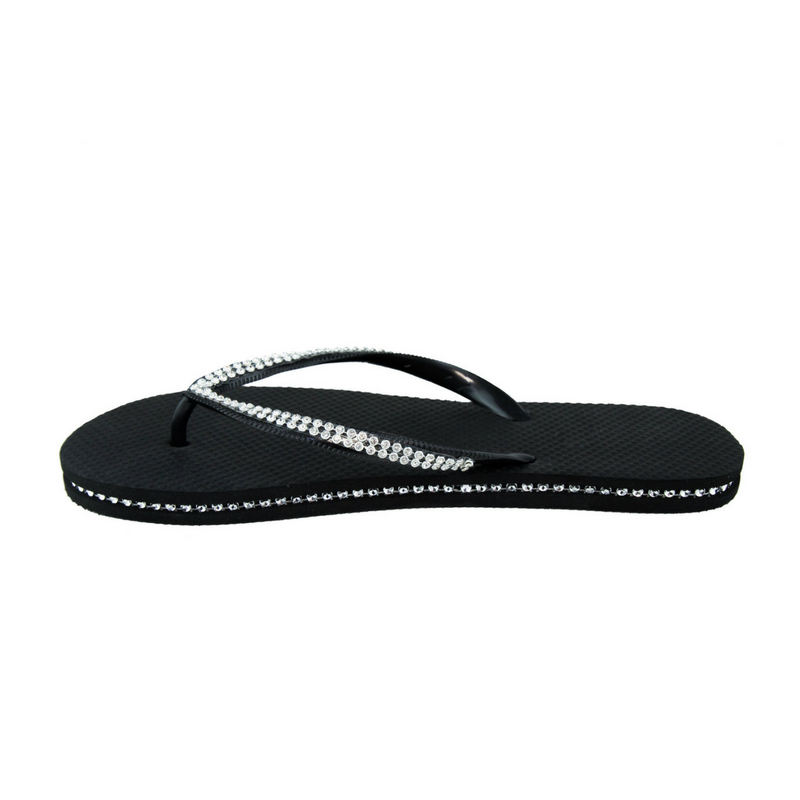 Black Diamante Flip Flops KOMPAK